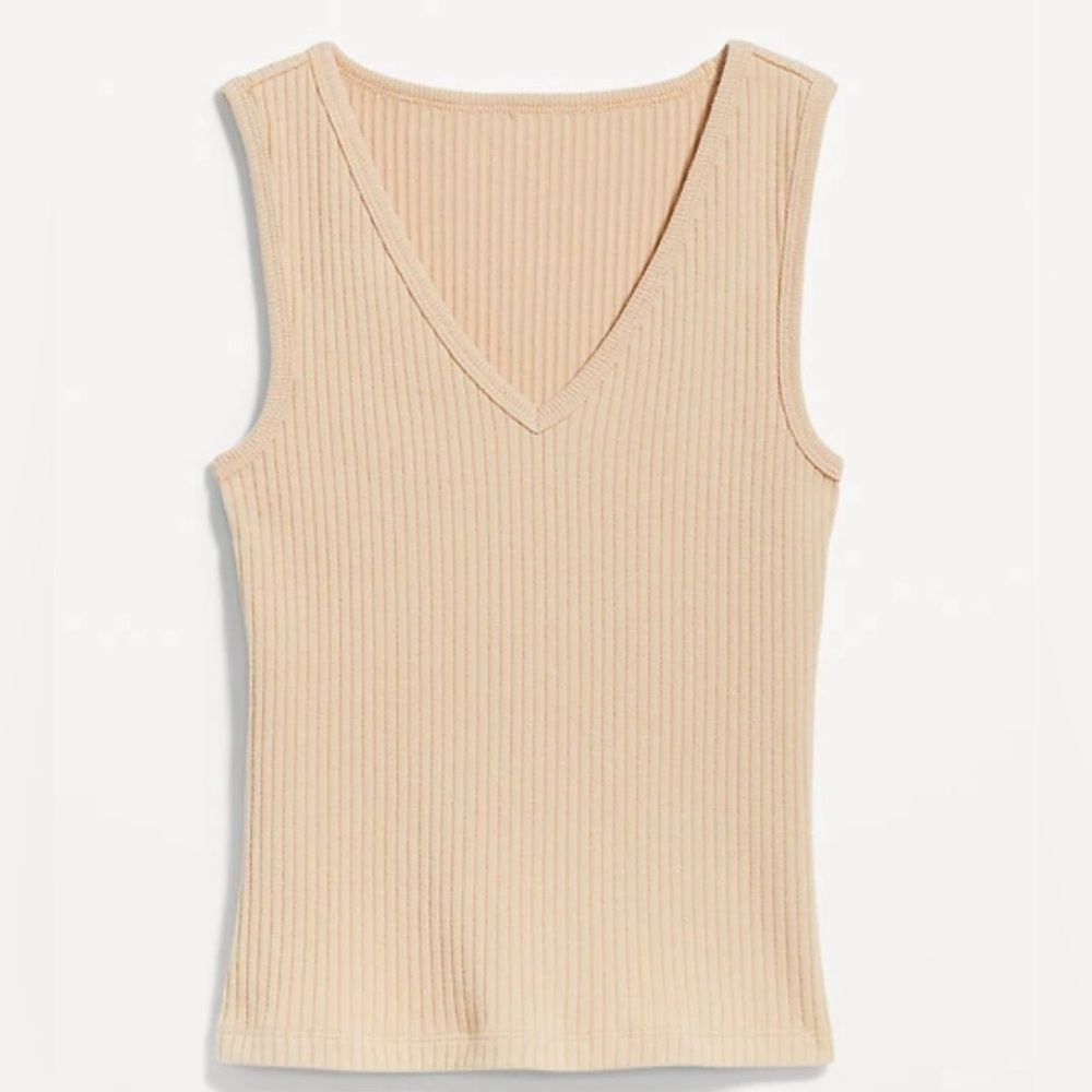 Old Navy- Rib-Knit V-Neck Tank Top nude/tan